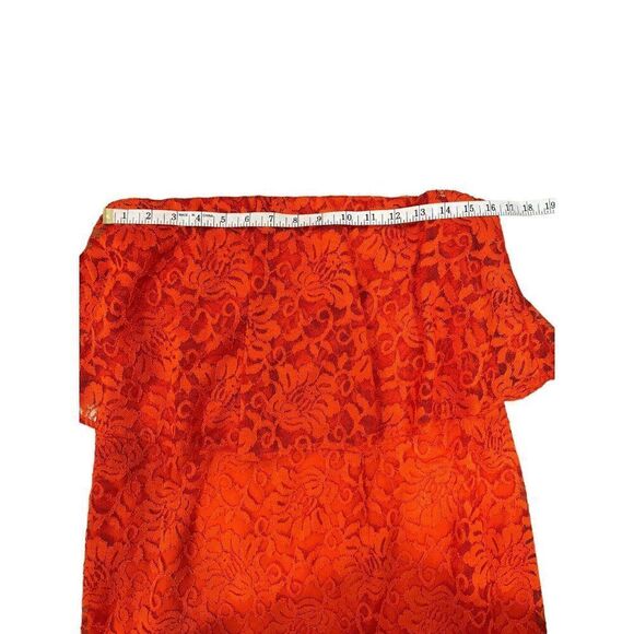 Thalia Sodi Strapless Lace Overlay Orange Dress Large - Picture 5 of 8
